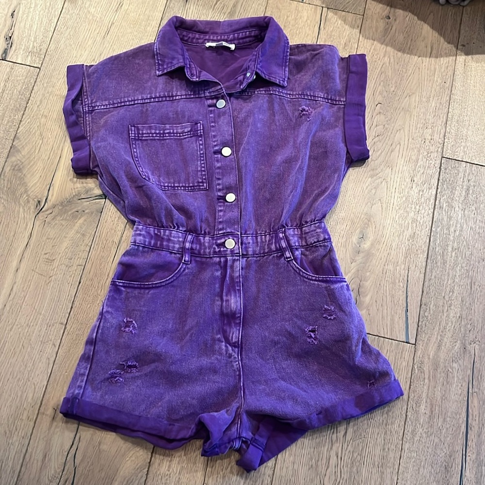 Purple jean jumper. Size S. Brand day + moon